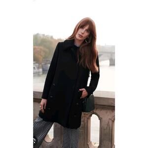 Sezane Billy Coat black wool Size 36 US 4/6 NWT